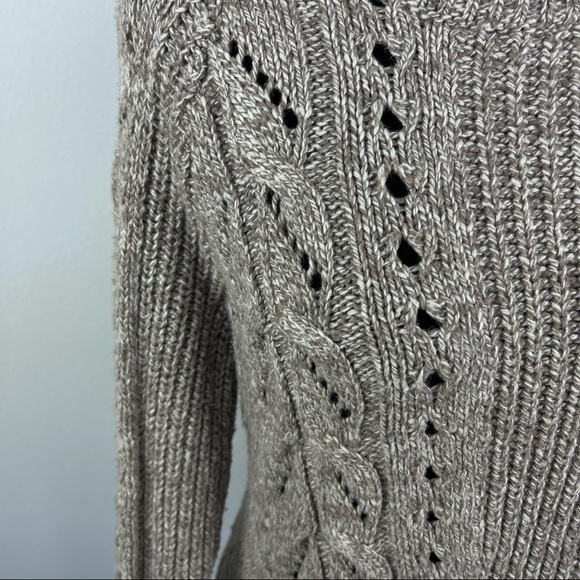 Lucky Brand Women's Cable Knit Sweater Brown Wool Blend size Large - Picture 5 of 12